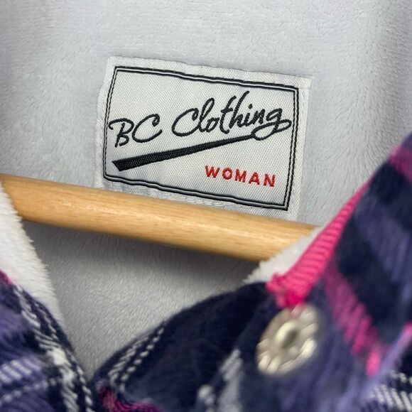 Fleece/Fur Lined Button Up Flannel Jacket - Picture 6 of 7